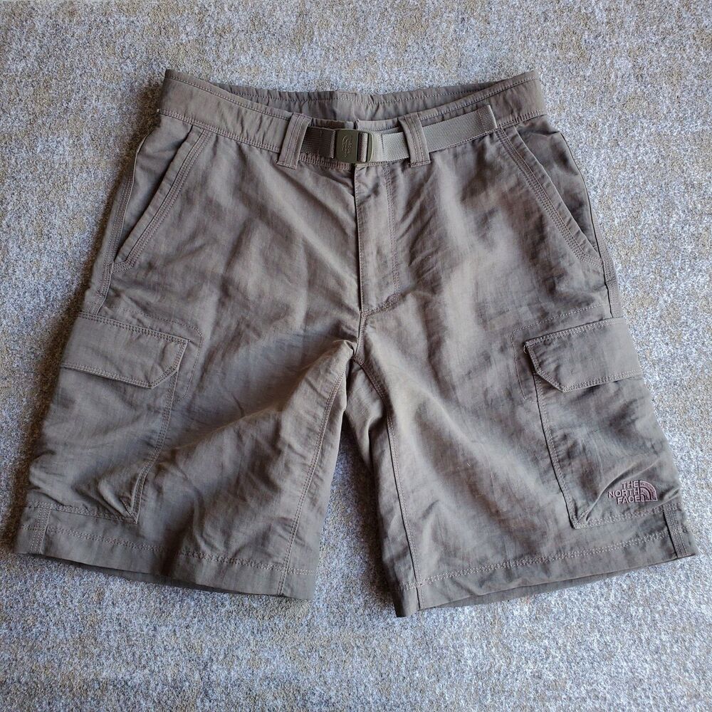 The North Face Men’s 30 Gray Cargo Shorts Belted Nylon Hiking T338 T738 CFX9